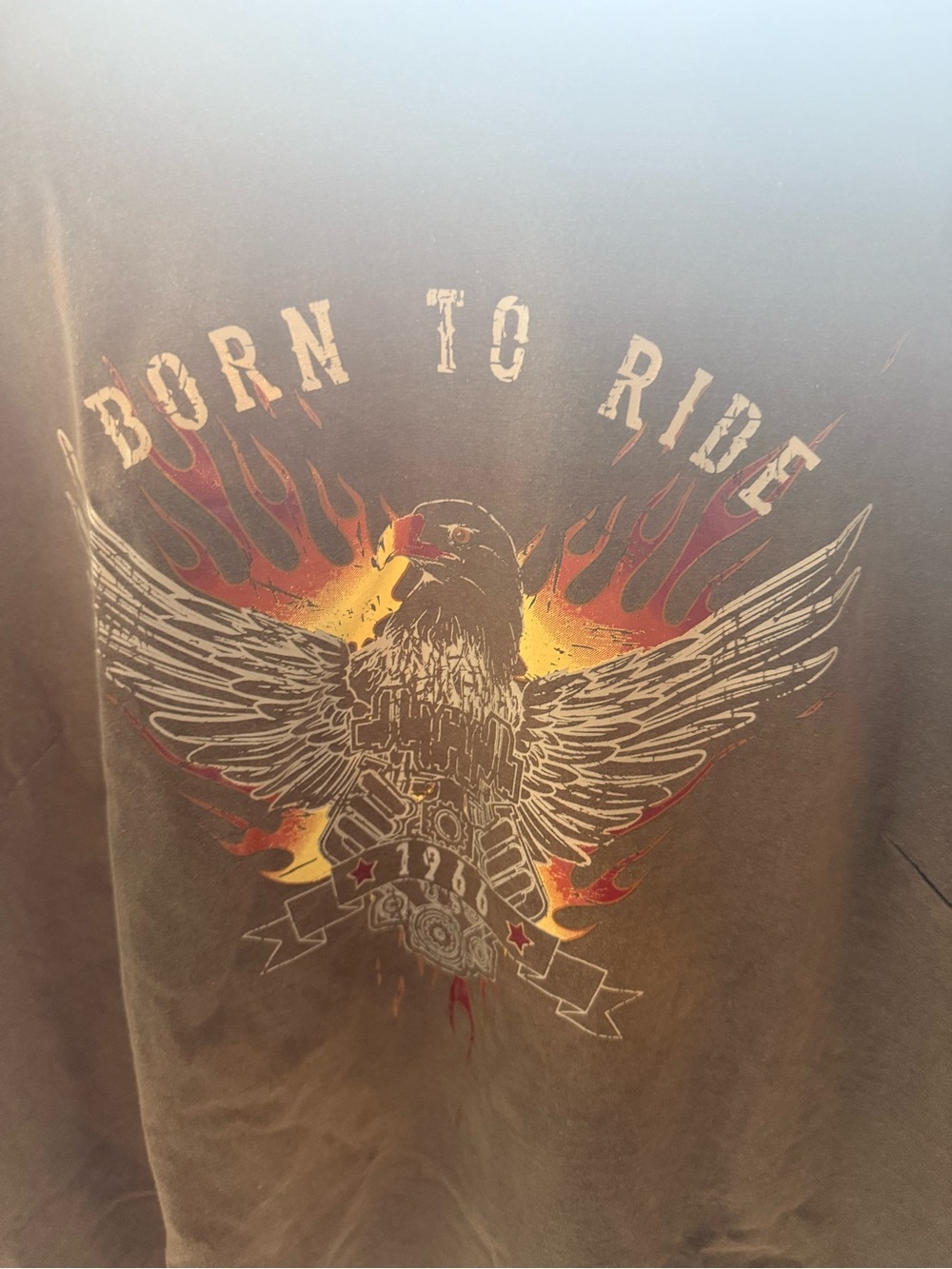 City Chic Black Short Sleeve Tee with Red and Yellow Flame Eagle Graphic Tee
